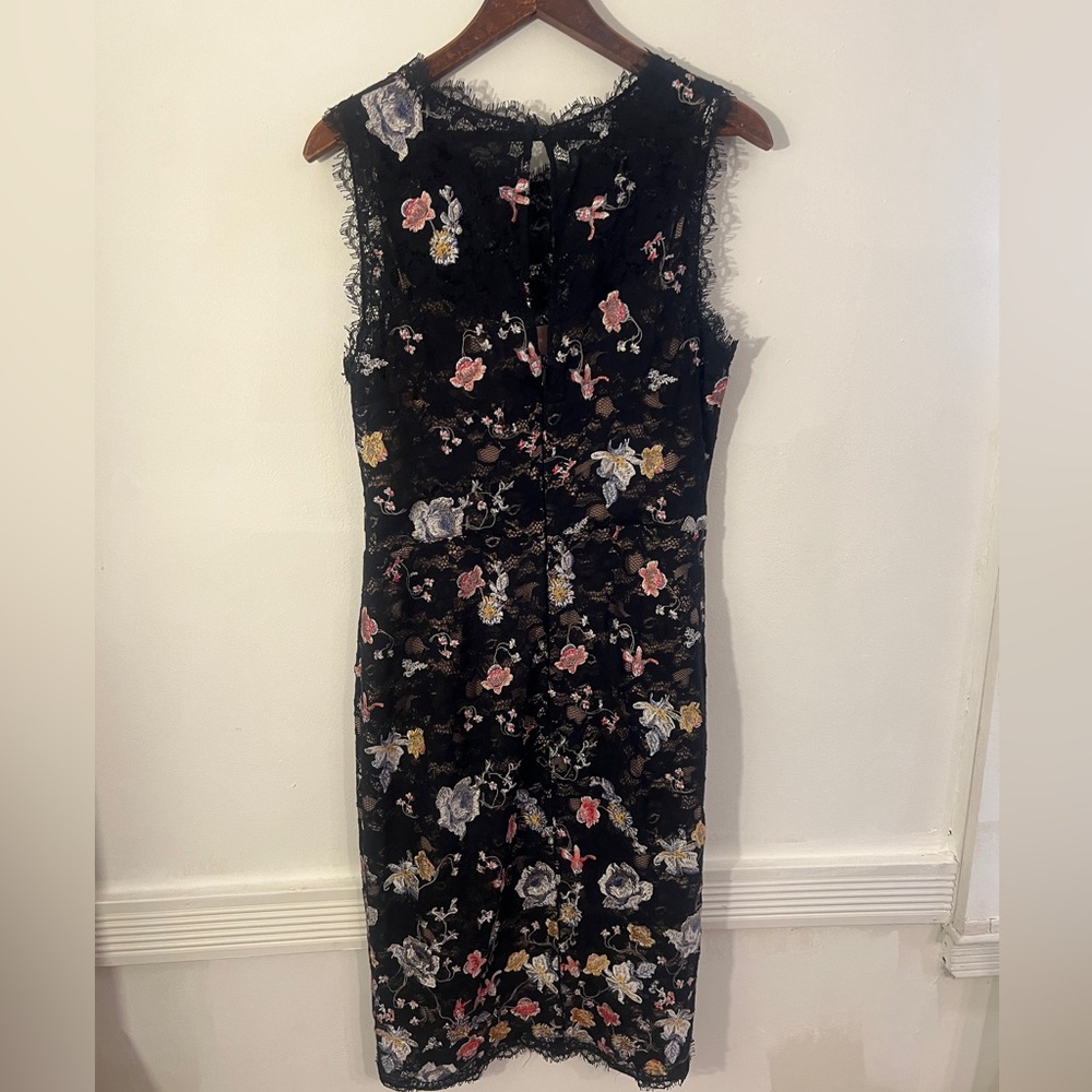 BCBG floral lace black dress size 10